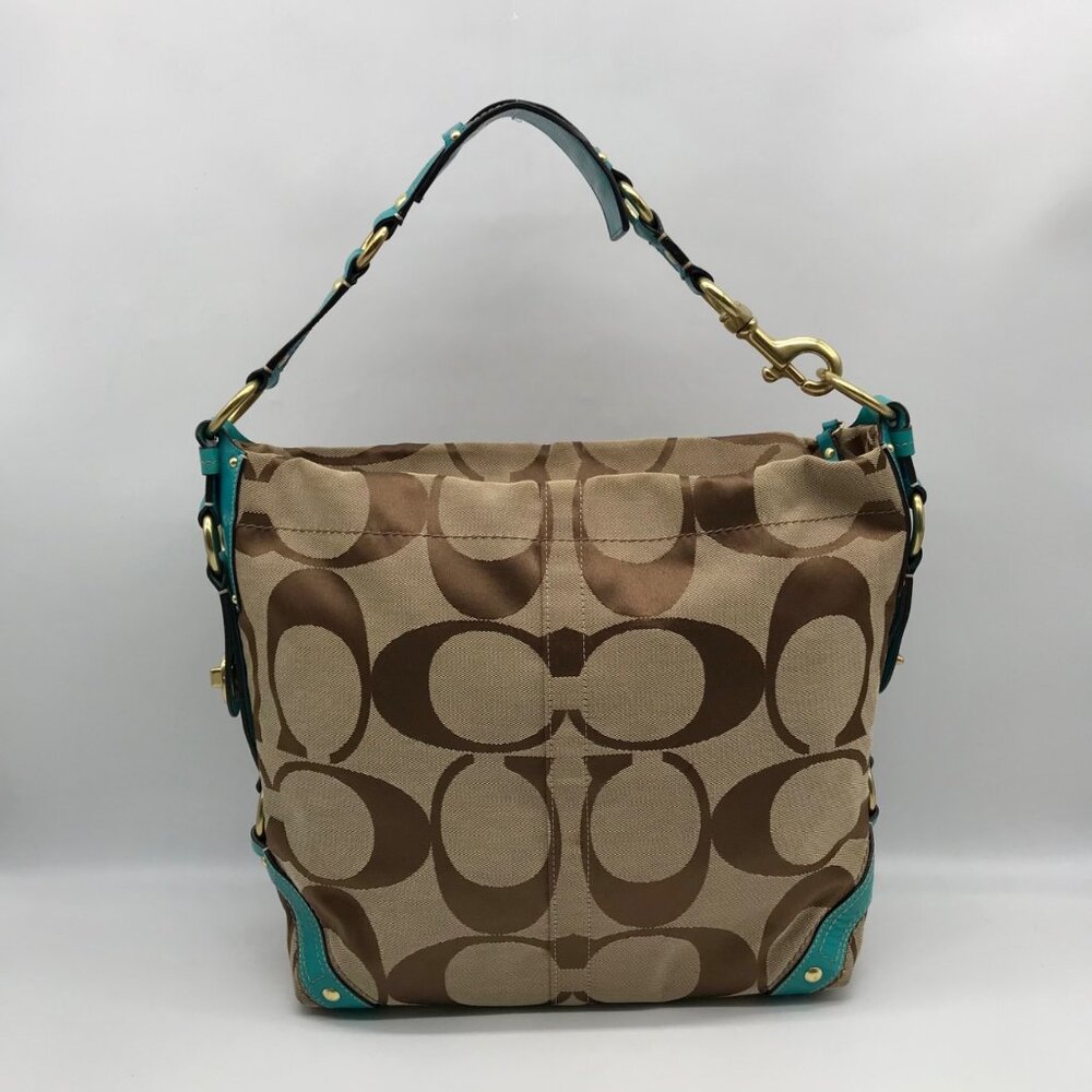 Coach Khaki Canvas Carly Hobo Bag 11868 - Picture 2 of 11